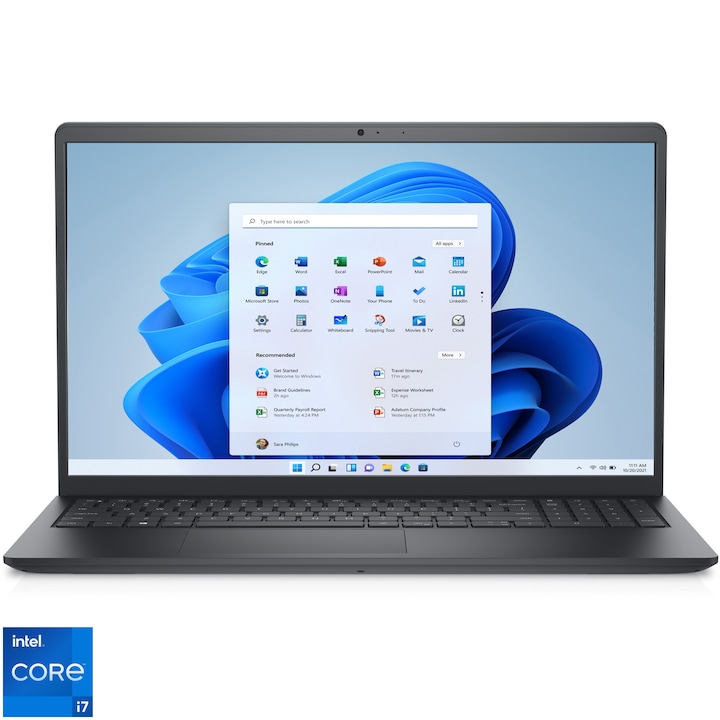 Laptop Dell Vostro 3520 cu procesor Intel® Core™ i7-1255U pana la 4.7 GHz, 15.6", Full HD, 16GB DDR4, 512GB SSD, Intel® Iris® Xe Graphics, Windows 11 Pro, 3y ProSupport and Next Business Day Onsite Service