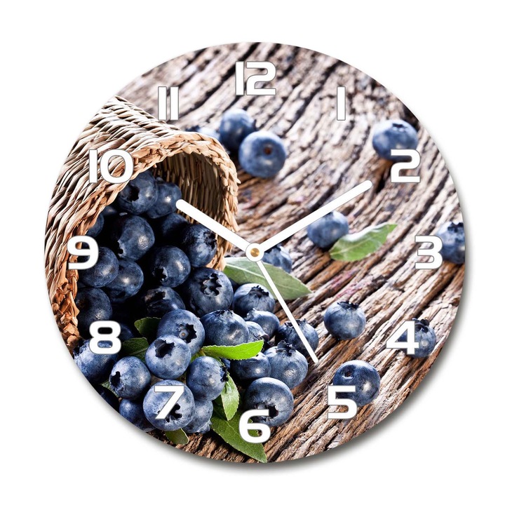 Ceas de perete. de sticla. afine in cos albastru. Albastru. Rotund Ø30 cm. 51719356