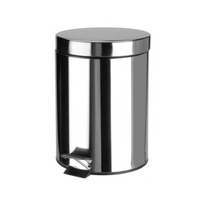 Cos de gunoi cu pedala, Galicja, Inox, 3L, Argintiu