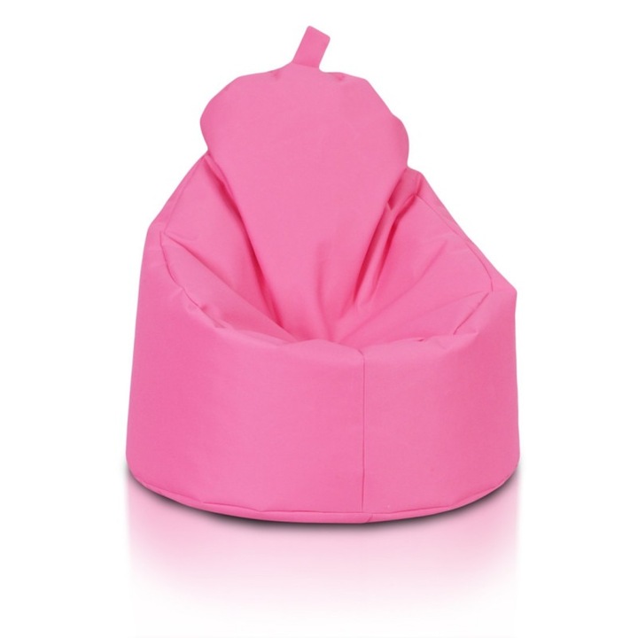 Fotoliu Puf Ecopuf Yoko din Poliester, confortabil si durabil, ideal pentru relaxare sau joaca in camera copiilor, usor de intretinut, cu maner, ergonomic, Roz