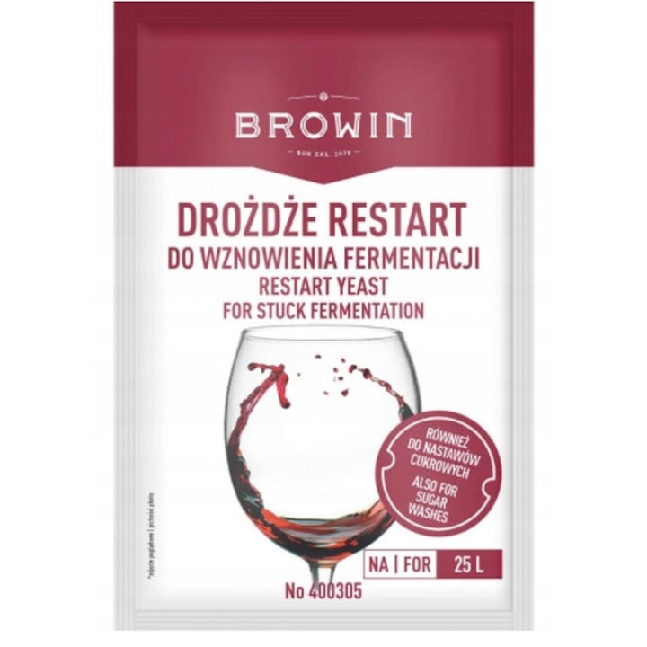 Drojdie activa pentru reluarea fermentatiei, Browin, 22g