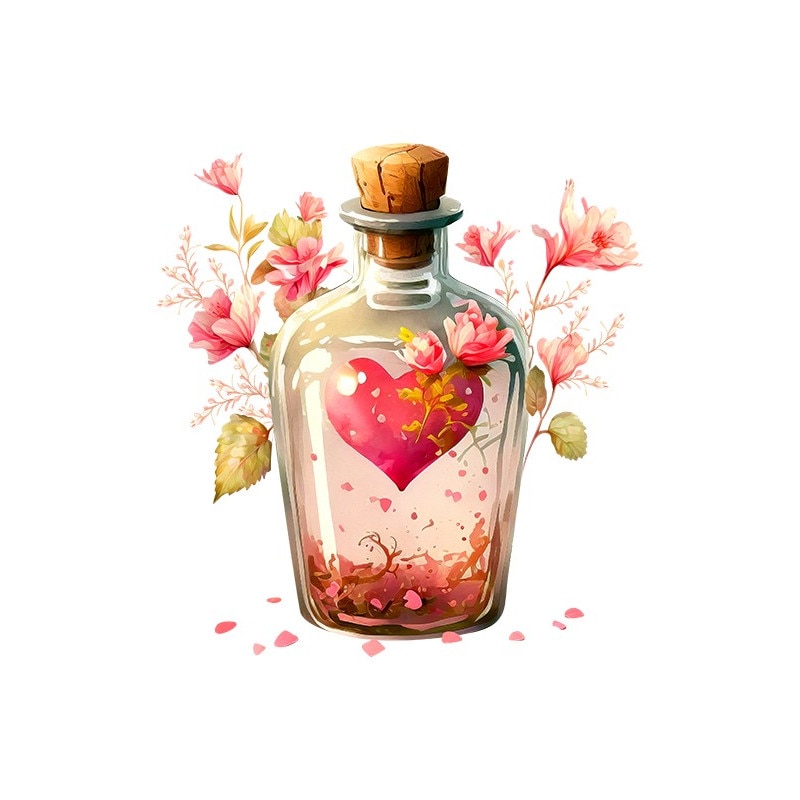 Sticker decorativ Sticla cu Inima, Roz, 58 cm, 3474ST - eMAG.ro