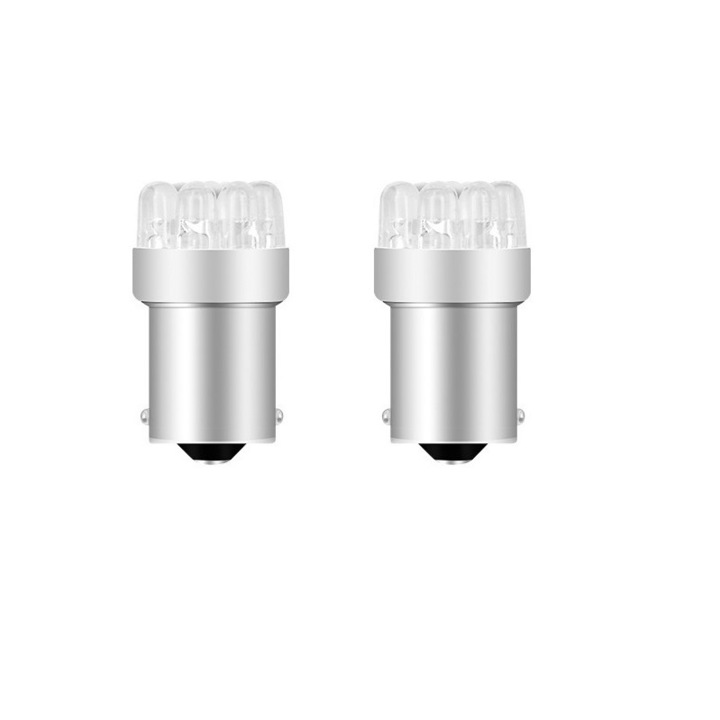 Комплект 2 червени автомобилни LED 12V 9 LED 1156 BA15S