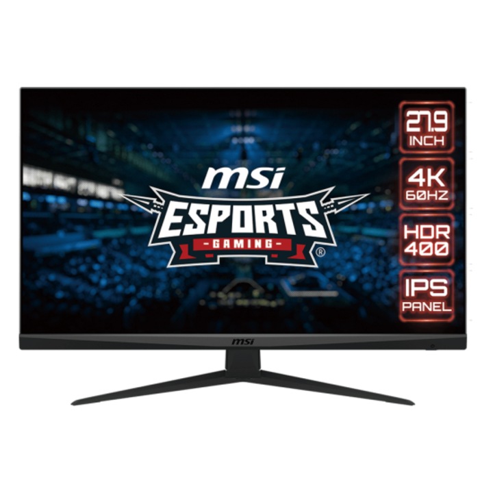 MSI G281UV monitor 27.9", 4K, 3840x2160, IPS, 4ms, HDR, HDMI 2.0, 10bit, FreeSync, Fekete
