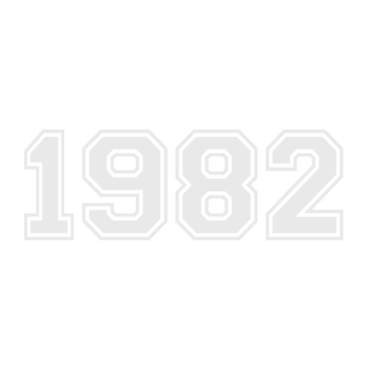 Sticker decorativ perete, auto si geam, Anul 1982, Alb, 40 cm