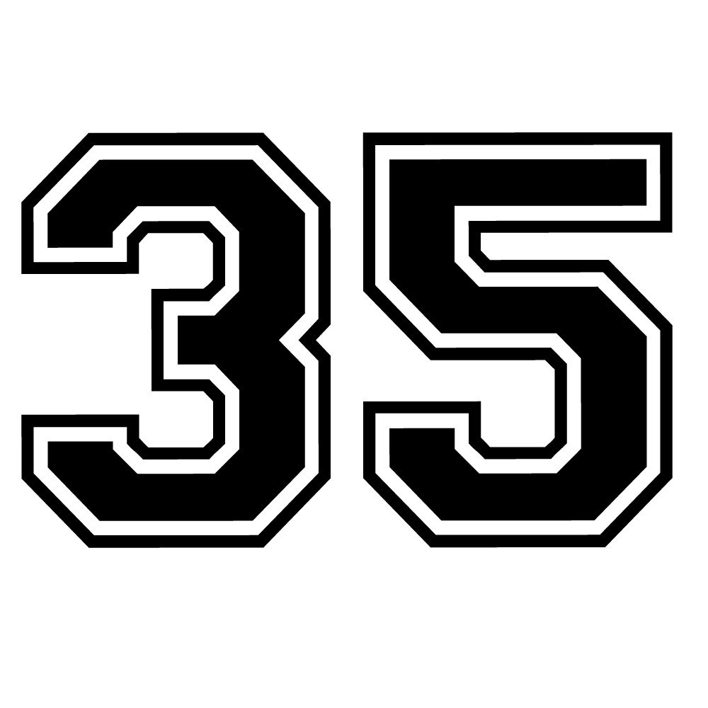 Sticker decorativ perete, auto si geam, Numarul 35, Negru, 40 cm - eMAG.ro