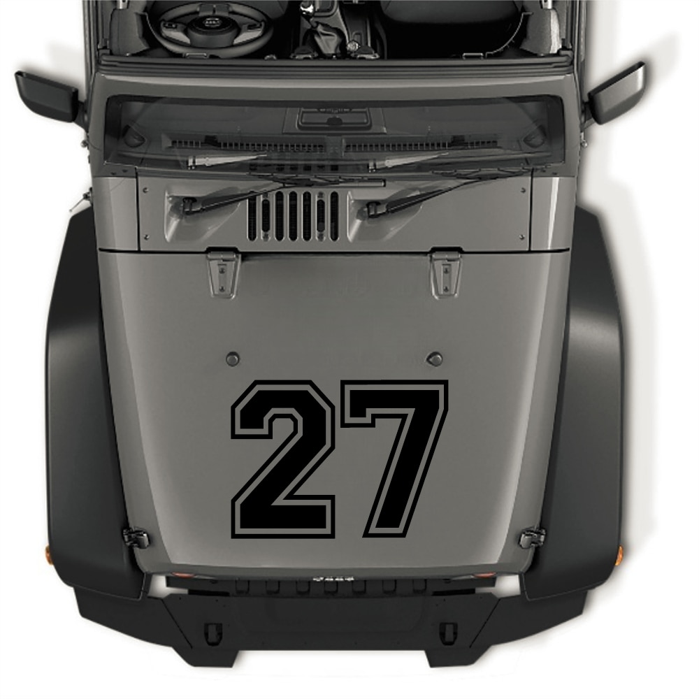Sticker Number 27 Sticker decorativ perete, auto si geam, Numarul 27, Negru, 30 cm - eMAG.ro