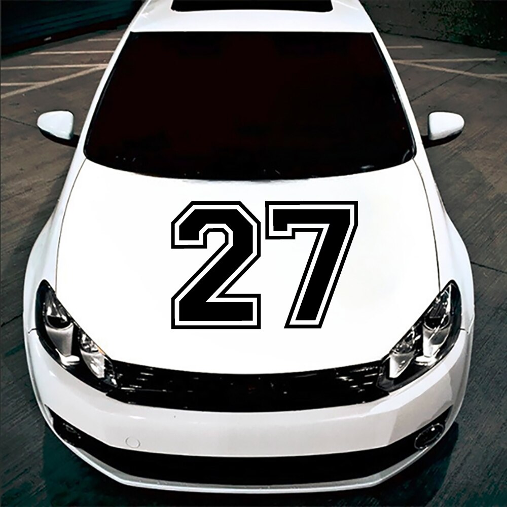 Sticker decorativ perete, auto si geam, Numarul 27, Negru, 30 cm - eMAG.ro