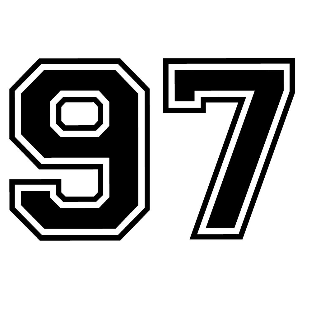 Sticker decorativ perete, auto si geam, Numarul 97, Negru, 40 cm - eMAG.ro