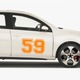 Sticker decorativ perete, auto si geam, Numarul 59, Portocaliu, 40 cm