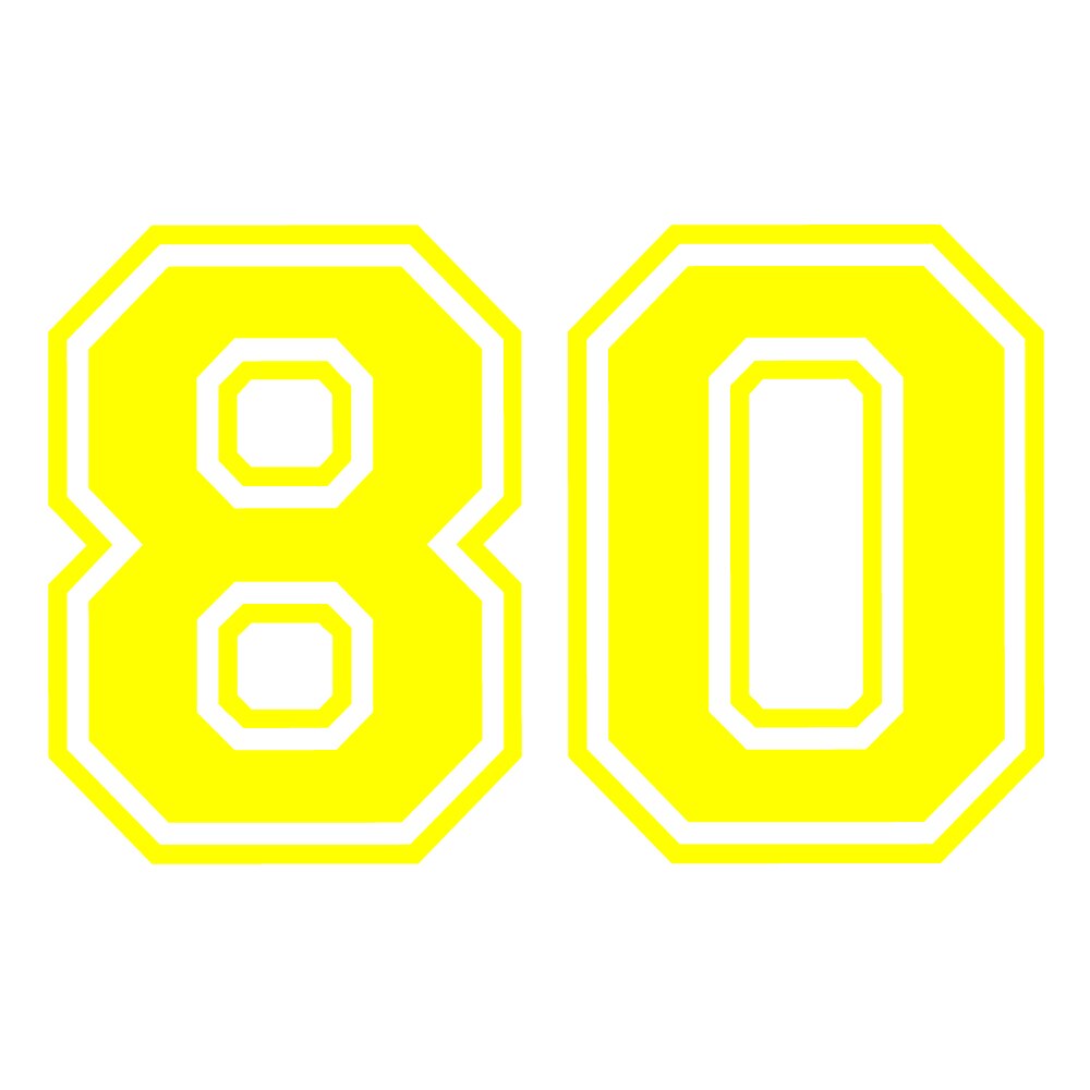 Tag 80 Sticker Sticker decorativ perete, auto si geam, Numarul 80, Galben, 50 cm - eMAG.ro