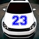 Sticker decorativ perete, auto si geam, Numarul 23, Albastru, 30 cm