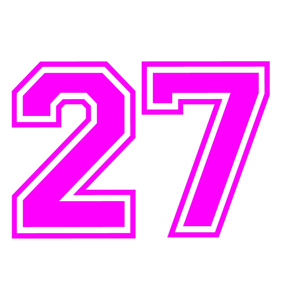 Square 27 Sticker Sticker decorativ perete, auto si geam, Numarul 27, Roz, 30 cm - eMAG.ro