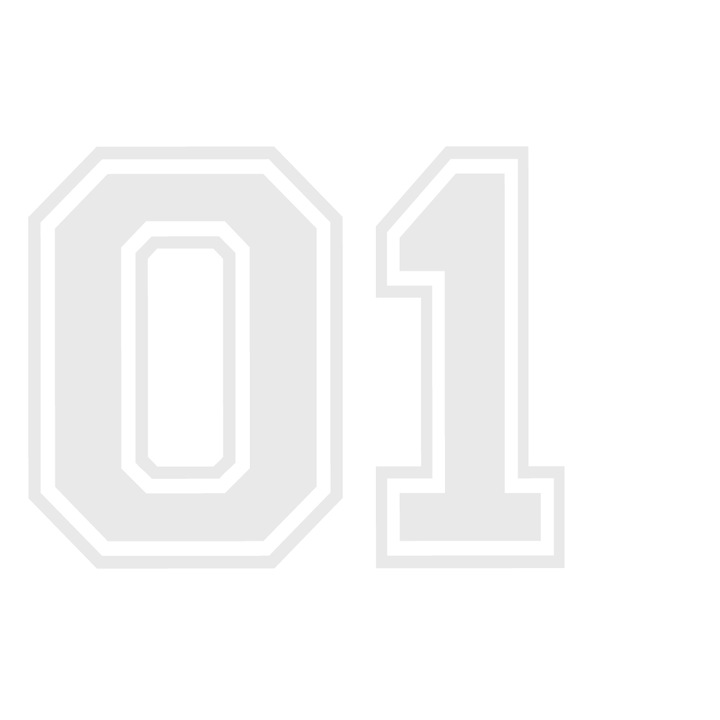 Sticker decorativ perete, auto si geam, Numarul 1, Alb, 40 cm