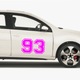 Sticker decorativ perete, auto si geam, Numarul 93, Roz, 50 cm