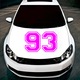 Sticker decorativ perete, auto si geam, Numarul 93, Roz, 50 cm