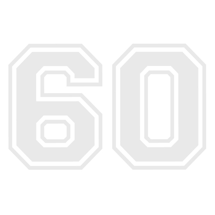 Sticker decorativ perete, auto si geam, Numarul 60, Alb, 40 cm