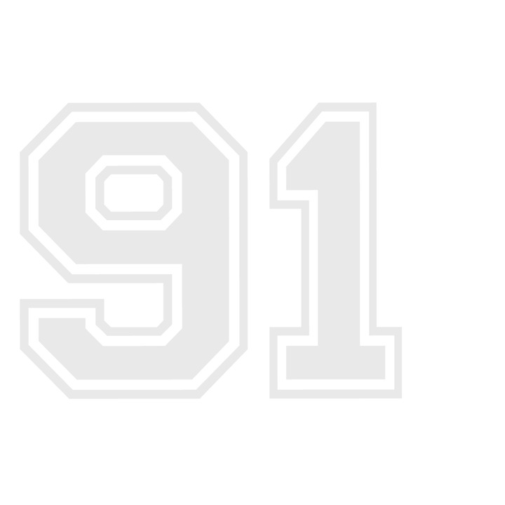 Sticker decorativ perete, auto si geam, Numarul 91, Alb, 40 cm