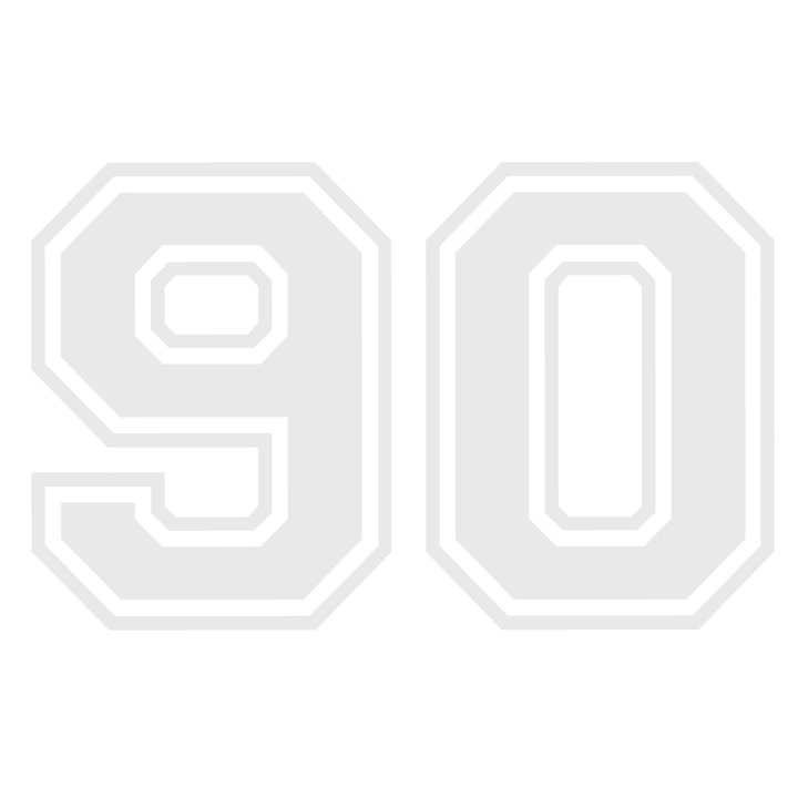 Sticker decorativ perete, auto si geam, Numarul 90, Alb, 40 cm