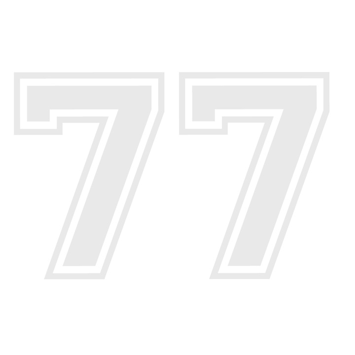 Sticker decorativ perete, auto si geam, Numarul 77, Alb, 40 cm