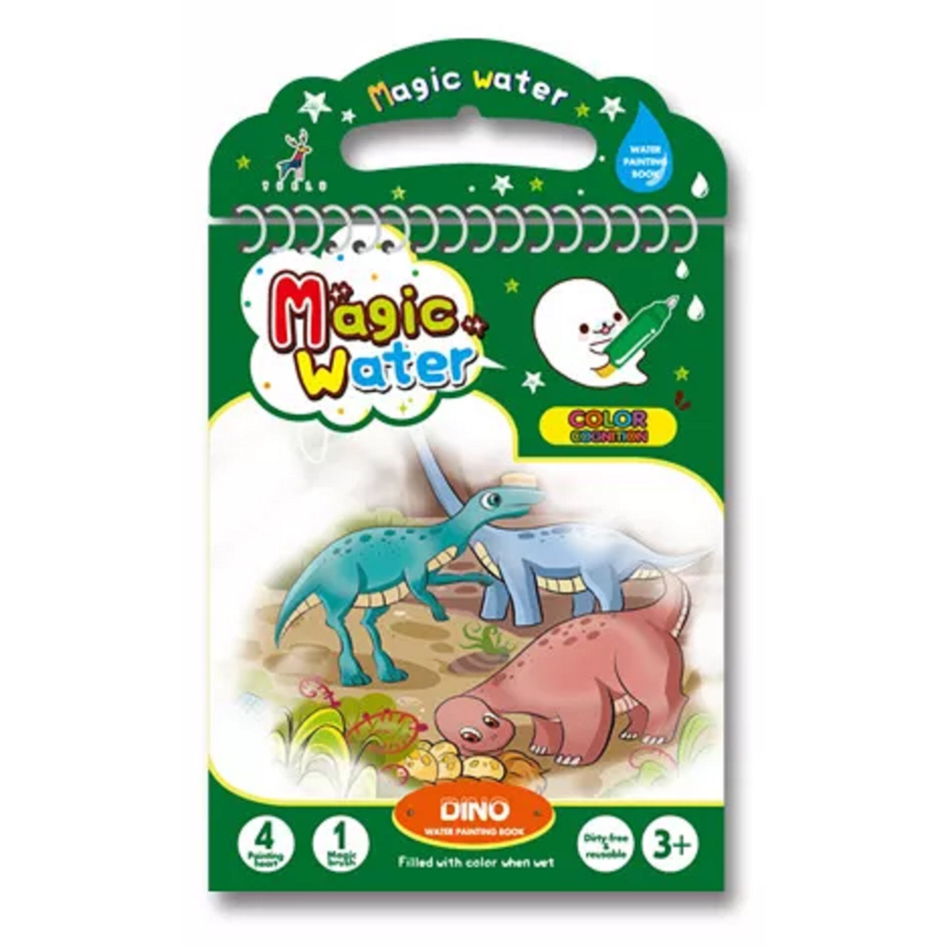 Carte de colorat cu apa Dinozauri, Watek