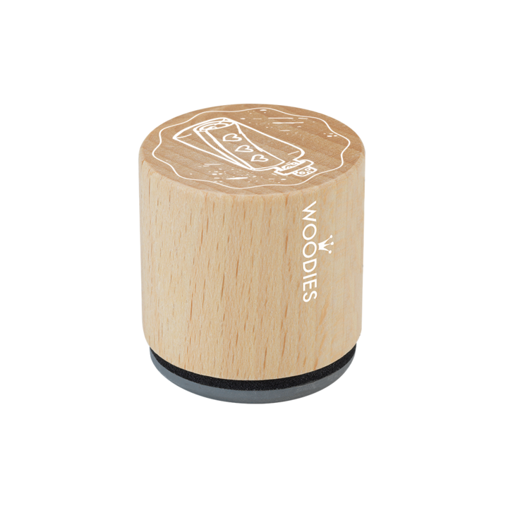 Stampila lemn mesaj in sticla, 30 mm, Woodies