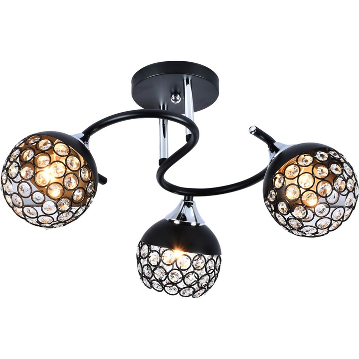 Lustra, Lampex, Keria 3 Glamour Lampadare argintie, 26x52 cm, 60W