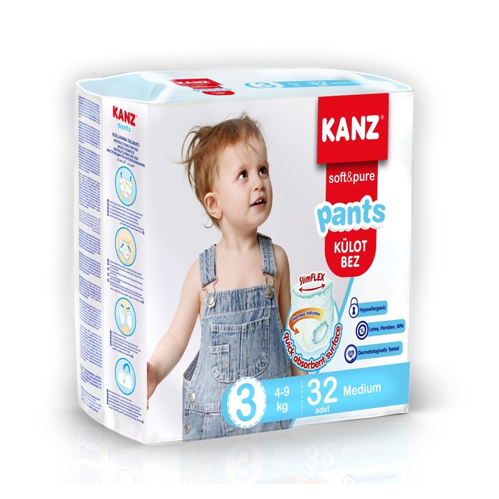 Scutece Chilotel Kanz Midi Nr.3, 4-9kg, 32 buc