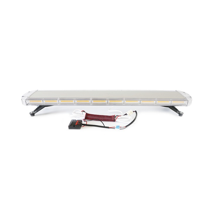 Rampa girofar auto pentru avertizare rutiera culoare galbena cu led Cob lungime 117 cm
