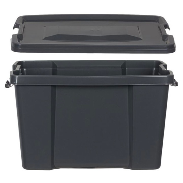 Set 4 cutii depozitare, cu capac, cu clips, 30 l, 45 x 34 x 30 cm