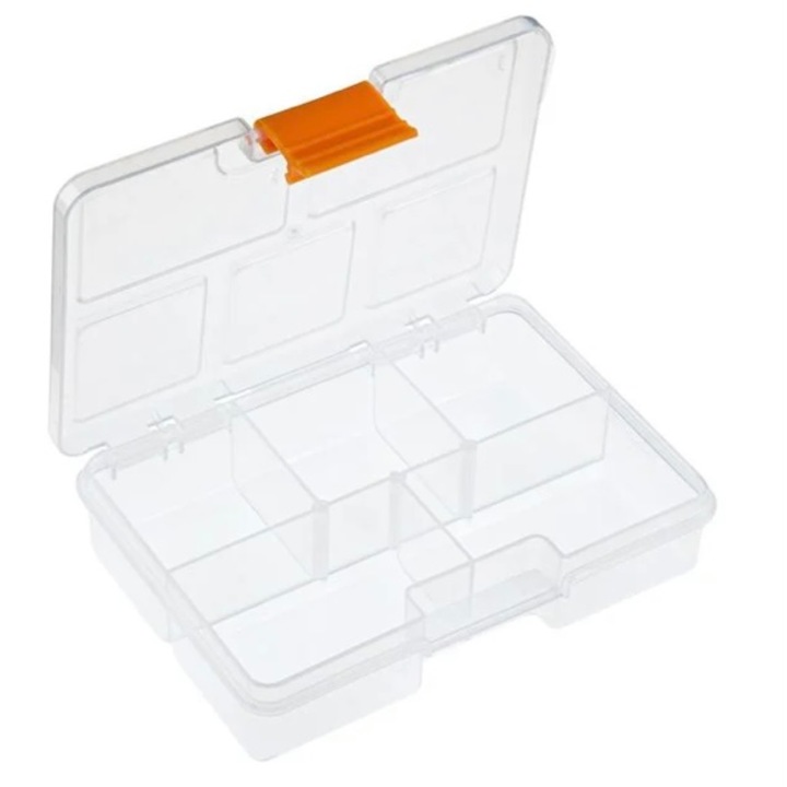 Кутия за съхранение и организиране, с капак, с 5 отделения, 10 x 13,4 x 3 cm