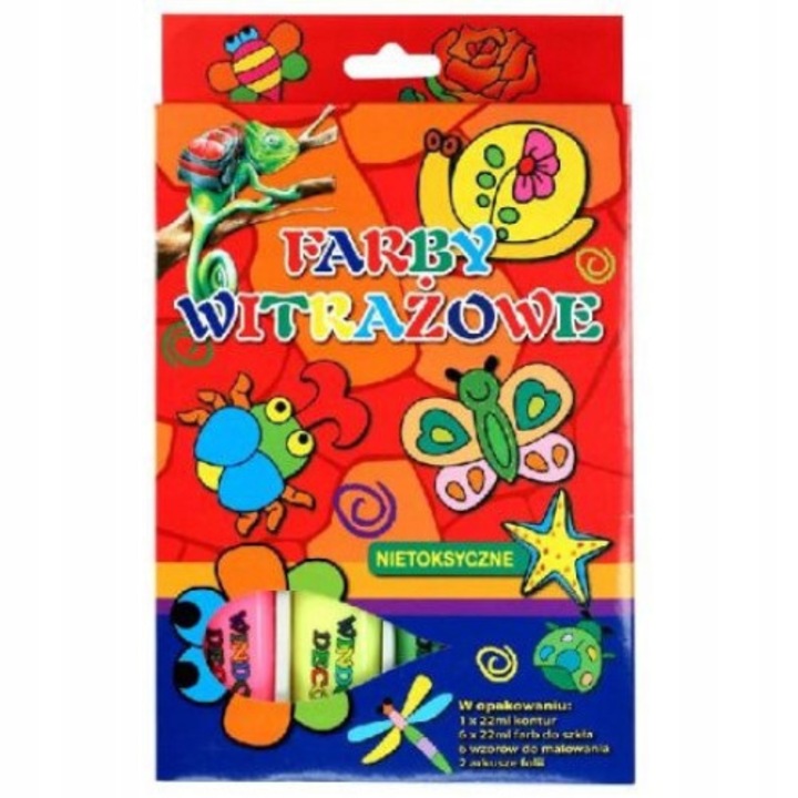 6 db-os ólomüveg festék készlet, Titán, 6 x 22 ml, Többszínű