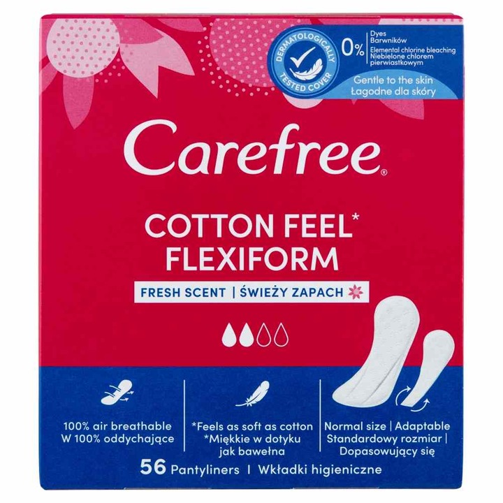 Дамски превръзки Carefree Cotton Flexiform Fresh, 56 бр