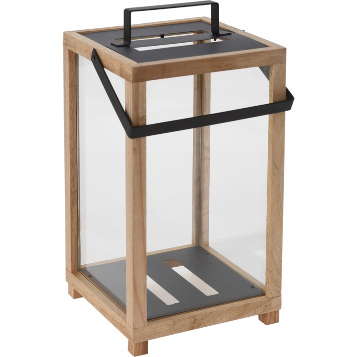 Accesoriu pentru lumina de gradina, Koopman, Lemn/Metal, 43 cm, Maro/Negru