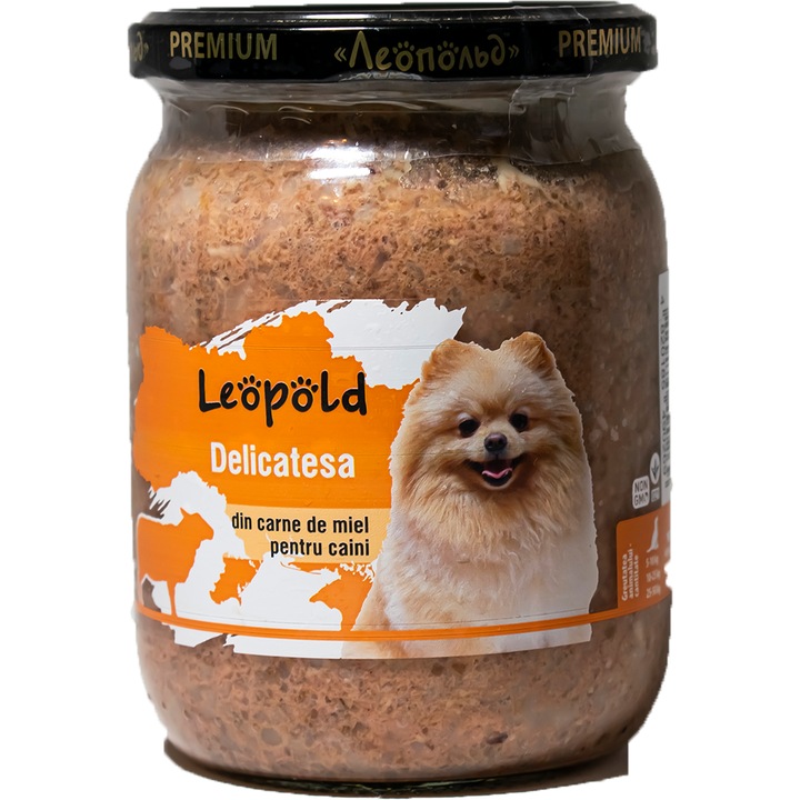 Hrana umeda, Leopold, din carne de miel pentru caini 500g