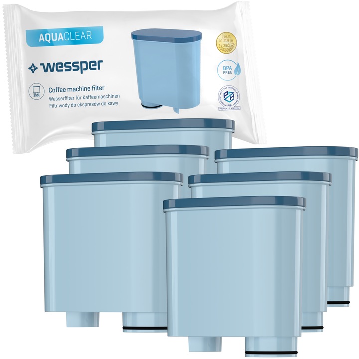 Set 6 filtre de apa, Wessper AquaClear, compatibile Philips Saeco CA6903/00 AquaClean