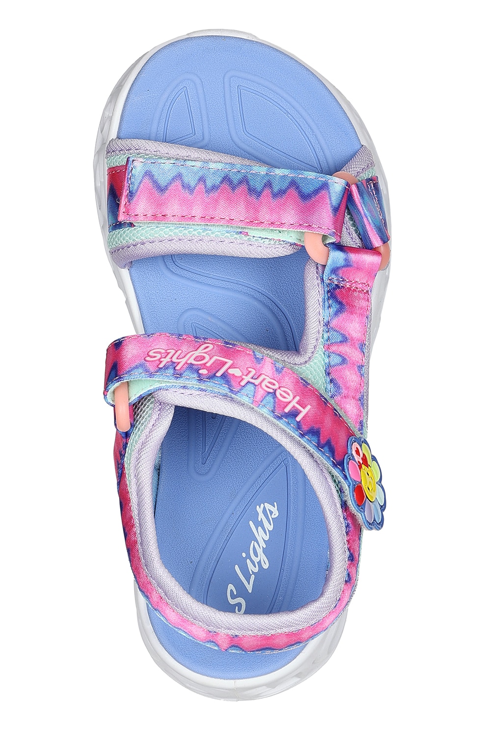 Skechers, Сандали Heart Lights с велкро и LED светлини, Розов, Светло ...