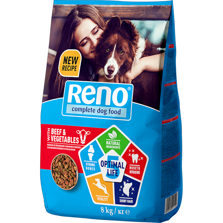 Reno Optimal Life száraz kutyaeledel marhával és zöldséggel, 8 kg