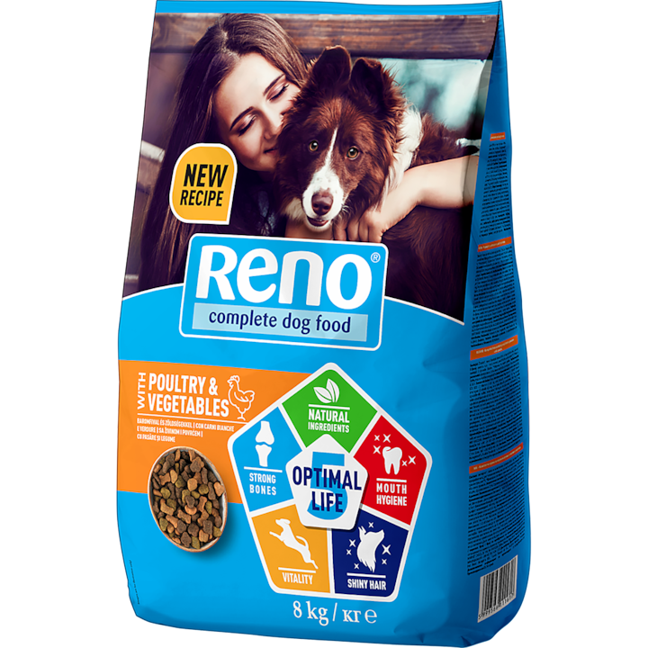 Reno Optimal Life száraz kutyaeledel baromfival és zöldséggel, 8 kg