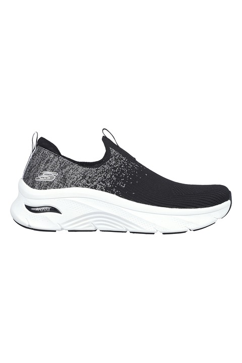 Skechers, Pantofi sport slip-on Arch Fit D'Lux, Negru