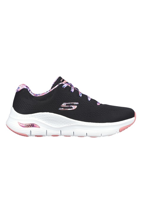 Skechers, Pantofi sport Arch Fit First Blow, Negru stins/Roz