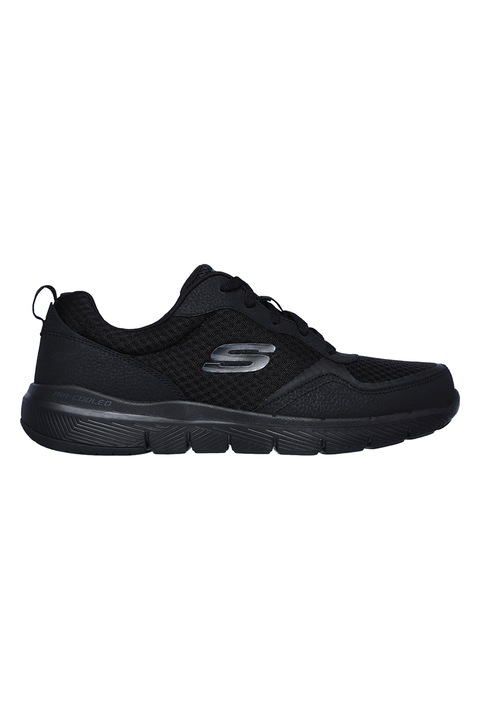 Skechers, Pantofi cu garnituri de piele pentru antrenament Flex Advantage 3.0, Negru