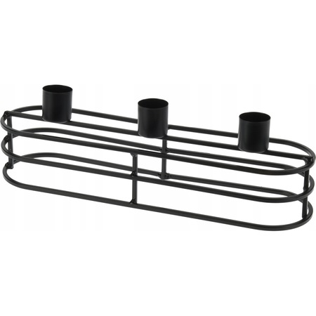 Suport pentru lumanari, Koopman, Metal, 29 cm, Negru