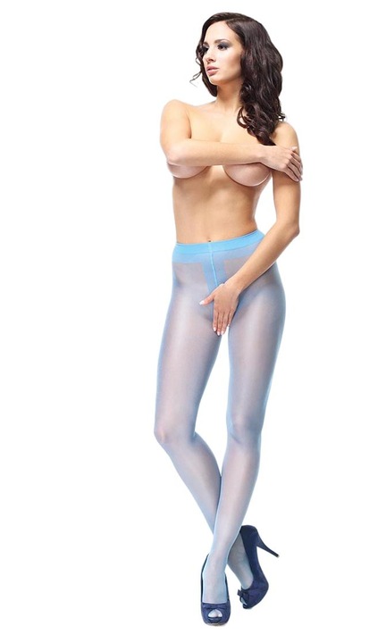 Harisnya kivágással, poliamid/elasztán, kék