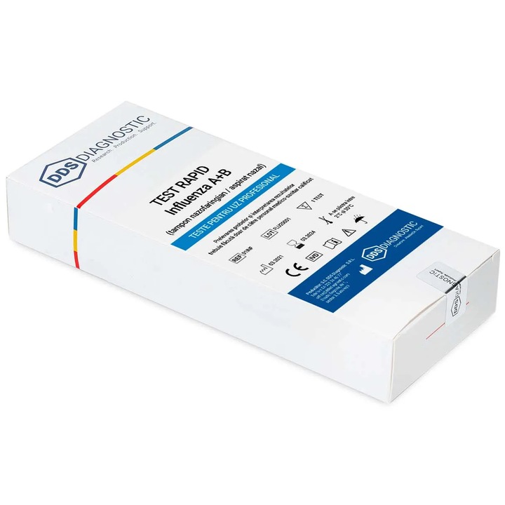 Test Gripa A+B nazofaringian, DDS Diagnostic, uz profesional, 1 test/kit