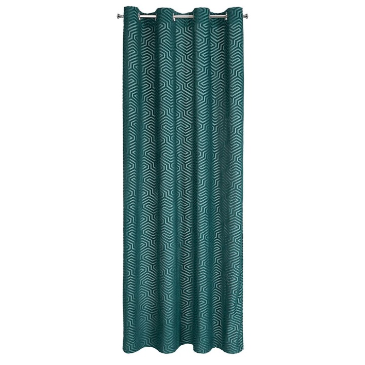 Eurofirany INGA dekoratív függöny, fém gyűrűkkel, türkizkék