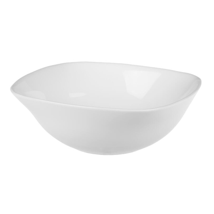 Bol patrat de salata, Galicja, Sticla, 16.5x5 cm, Alb