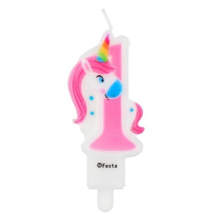 Свещ за торта номер 1, Amscan, 7,8 см, многоцветна