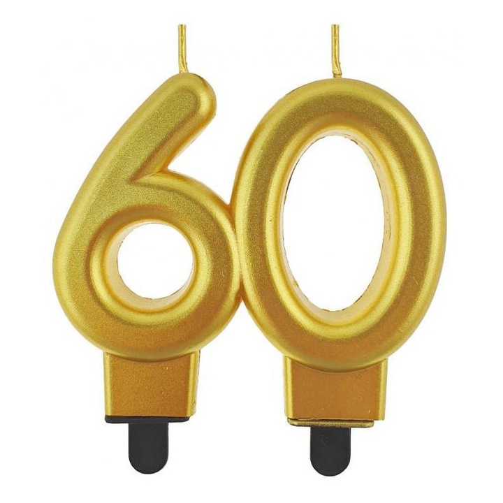 Свещ за торта, Amscan, номер 60, златиста
