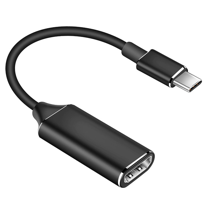 USB-C 3.1 Type C към HDMI конвертор адаптер за лаптоп, мобилен телефон, поддържа 4k, черен